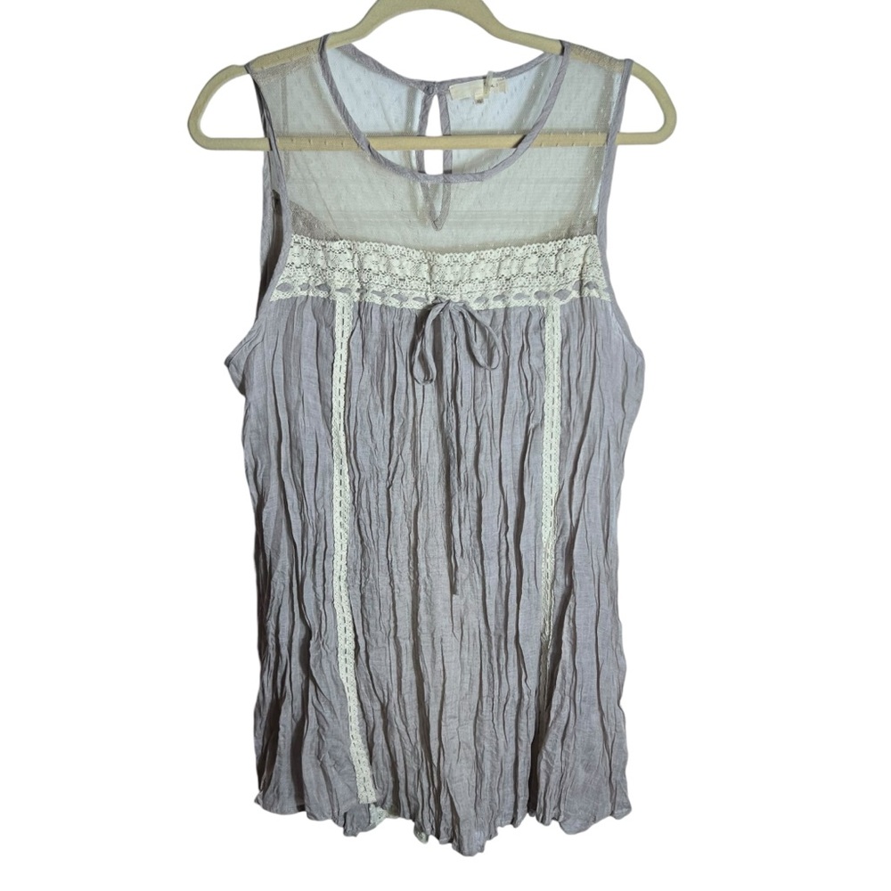 Rye Sleeveless Lace Blouse Tank, X-Large